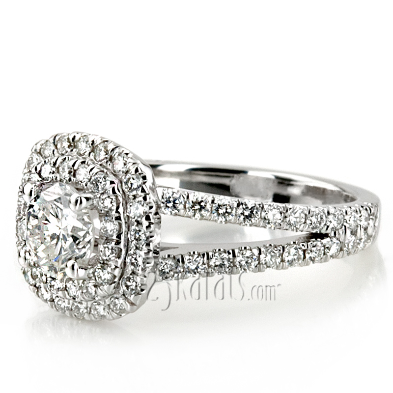 Split Shank Two Tier Halo Engagement Ring (3/4 ct. t.w.) - view 14