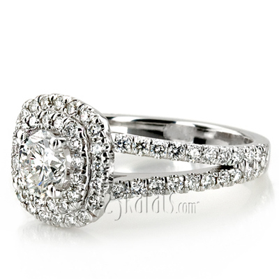 Split Shank Two Tier Halo Engagement Ring (3/4 ct. t.w.) - view 14 of 14