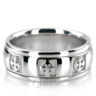 Pewter Celtic Cross Wedding Ring  - view 5 of 6