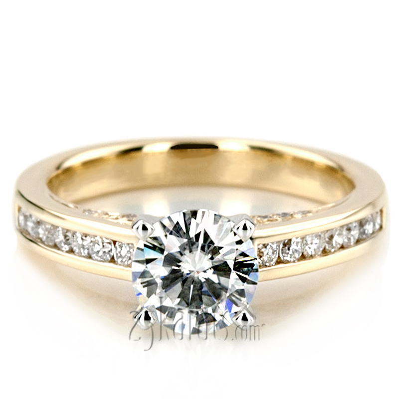 Cathedral Channel Set Diamond Engagement Ring (1/3 ct. t.w.) - view 7