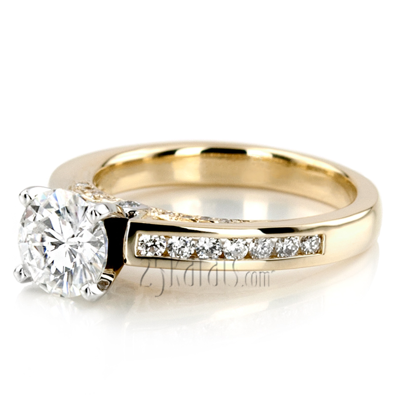 Cathedral Channel Set Diamond Engagement Ring (1/3 ct. t.w.) - view 8