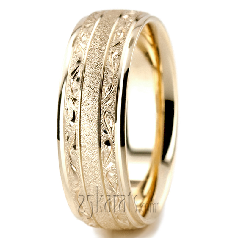 Exclusive Floral Design Wedding Band - view 8