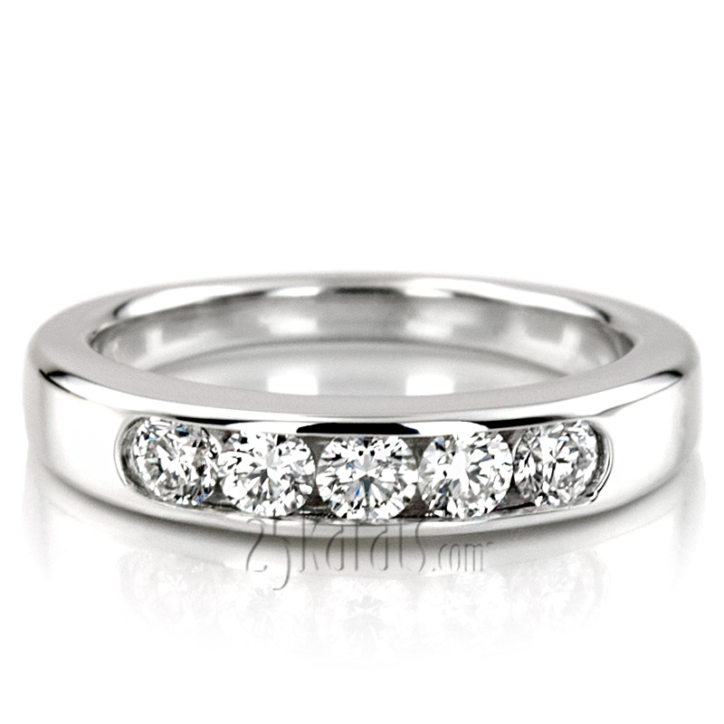 Brilliant Round 5 Stone Channel Set Woman Diamond Ring (3/4 ct. tw) - view 5