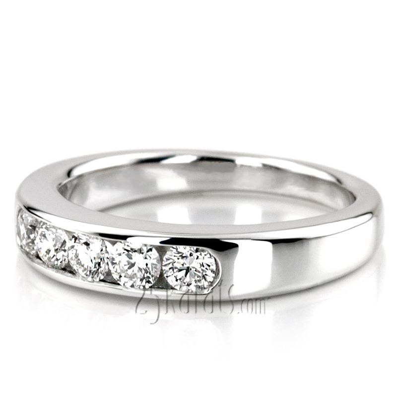 Brilliant Round 5 Stone Channel Set Woman Diamond Ring (3/4 ct. tw) - view 6