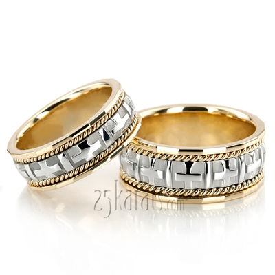 Braided Handcrafted Christian Wedding Ring Set - view 3 of 3