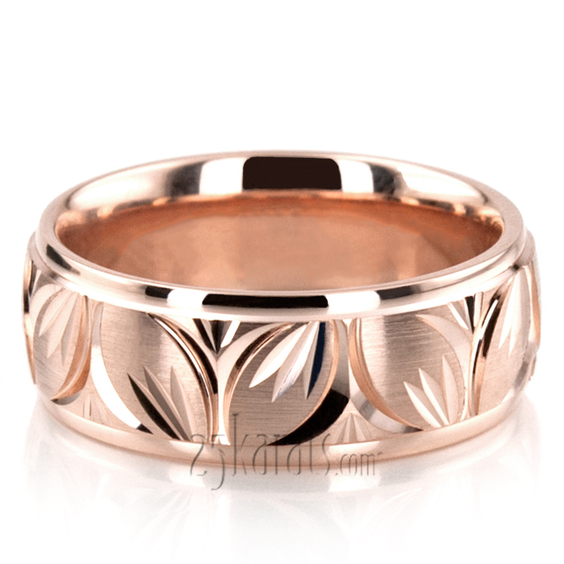 Charming Leaf Design Wedding Ring - view 5