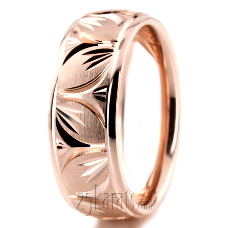 Charming Leaf Design Wedding Ring - view 6