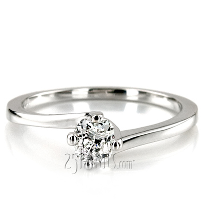 By Pass Prong Set Solitaire Diamond Engagement Ring - view 7 of 8