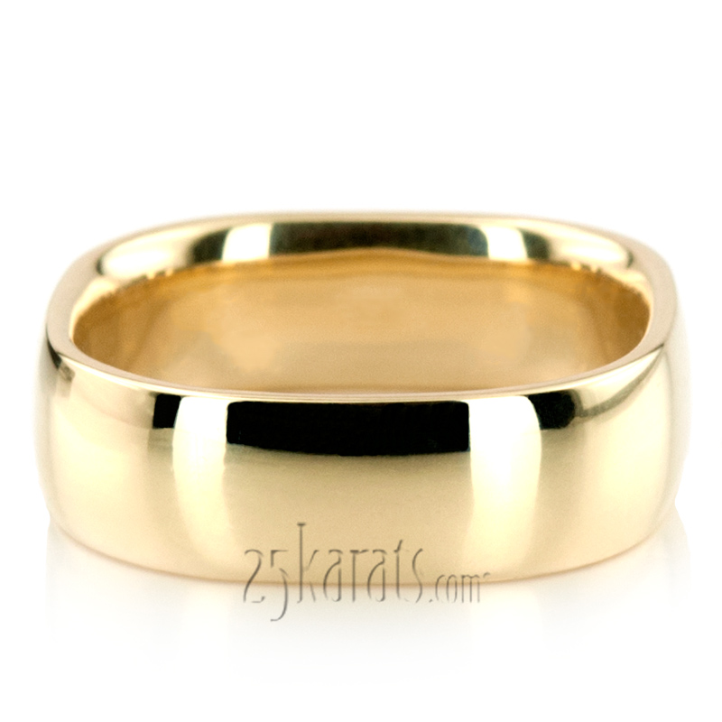 Modern Square Dome Wedding Ring - view 5