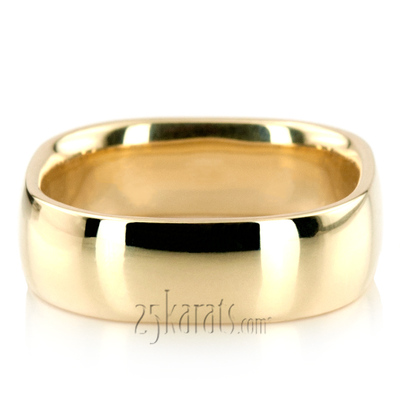 Modern Square Dome Wedding Ring - view 5 of 8