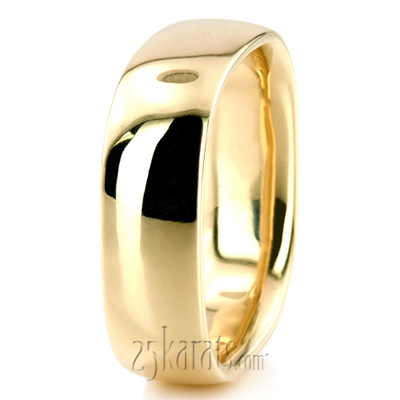 Modern Square Dome Wedding Ring - view 6 of 8