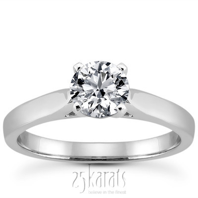 Classic Cathedral Solitaire Diamond Engagement Ring - view 3 of 26