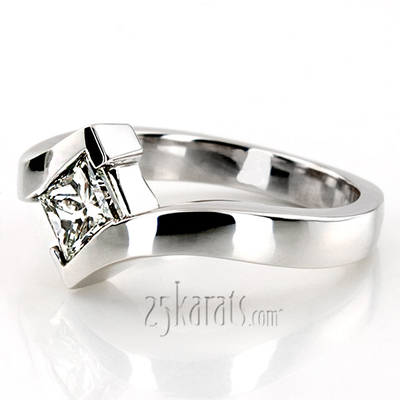 Princess Cut Bar Set Solitaire Engagement Ring - view 2 of 6