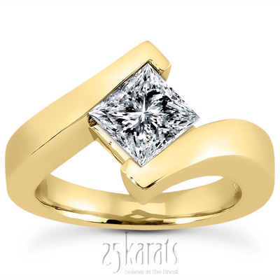 Princess Cut Bar Set Solitaire Engagement Ring - view 6 of 6