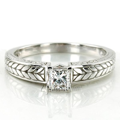 Prong Set Solitaire Antique Diamond Engagement Ring - view 3 of 27