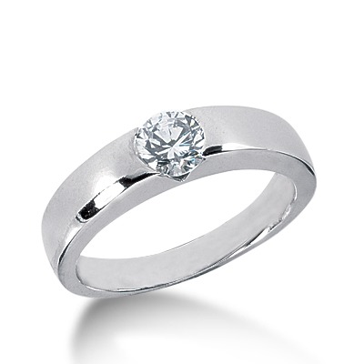 Tension Set Solitaire Diamond Engagement Ring  - view 3