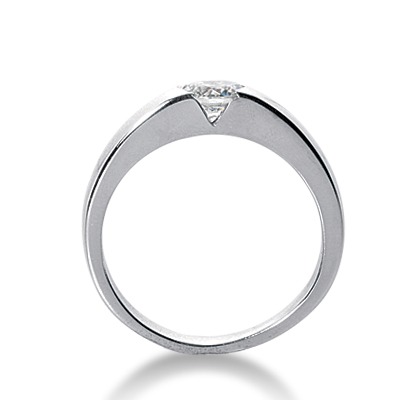 Tension Set Solitaire Diamond Engagement Ring  - view 4