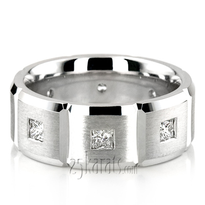 Rectangular Cut Diamond Wedding Band Set - view 2 of 3