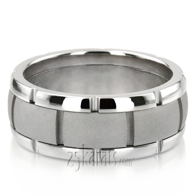 Exquisite Rolex Style Diamond Cut Wedding Ring  - view 5