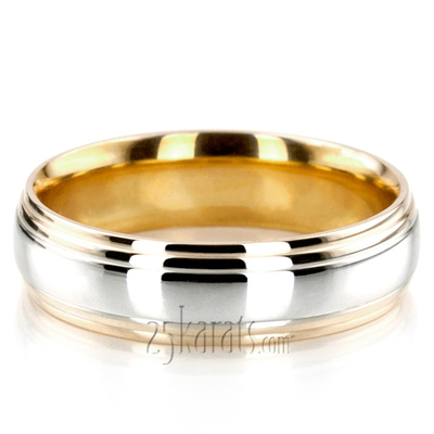 Double Step Edge Carved Design Wedding Band  - view 8 of 8