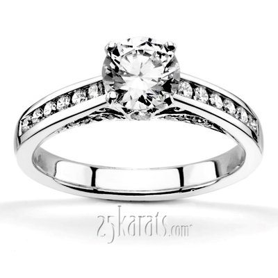 Cathedral Channel Set Diamond Engagement Ring (1/3 ct. t.w.) - view 9 of 10