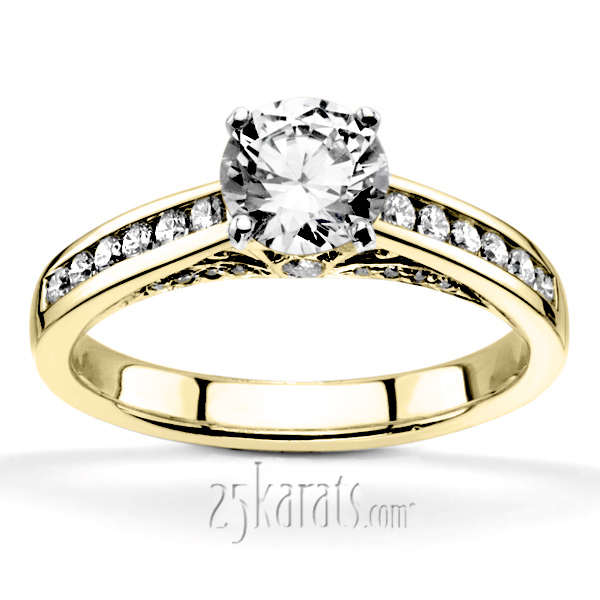 Cathedral Channel Set Diamond Engagement Ring (1/3 ct. t.w.) - view 10