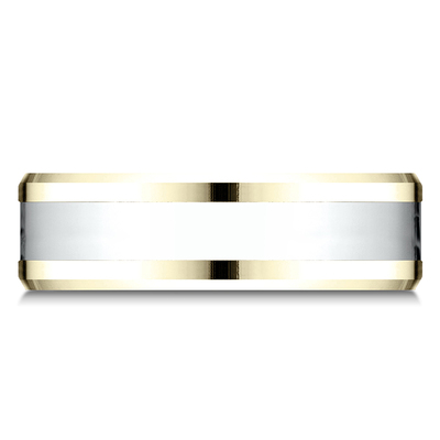 Benchmark Two Tone 6mm Comfort Fit Drop Bevel Design Band - view 3 of 3