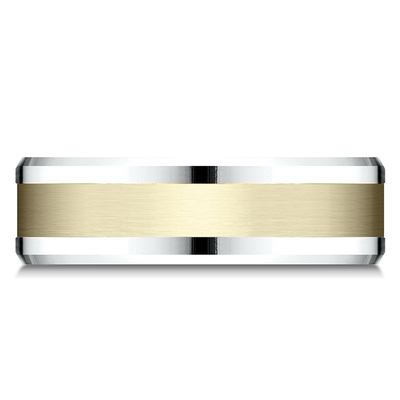 Benchmark 6mm Comfort Fit Drop Bevel Satin Finish Design Band - view 3 of 3