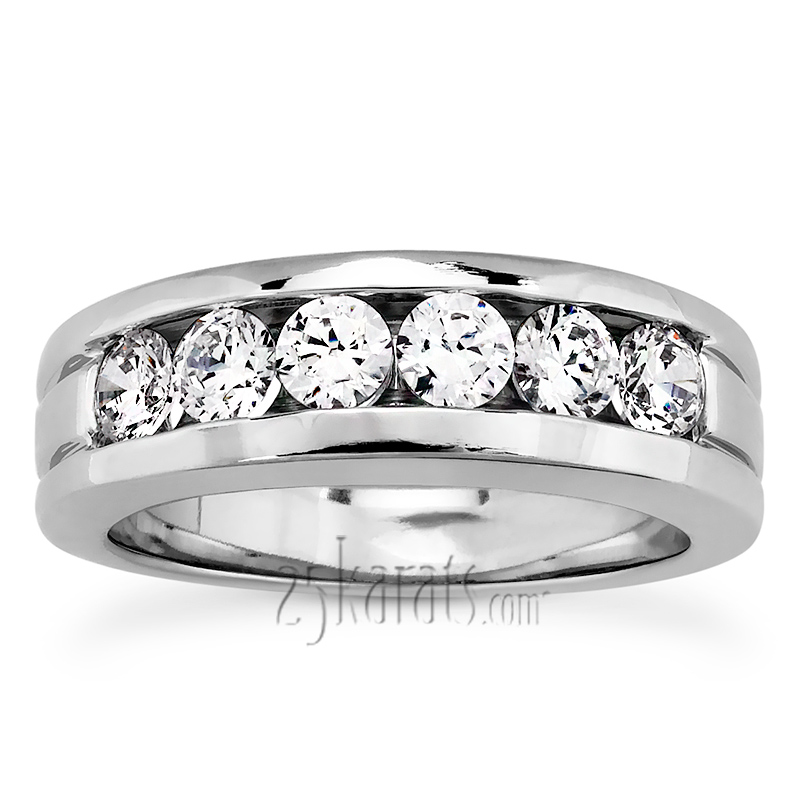 Channel Set Round Cut Man Diamond Ring (1.50 ct.tw) - view 1