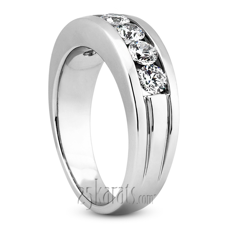 Channel Set Round Cut Man Diamond Ring (1.50 ct.tw) - view 2