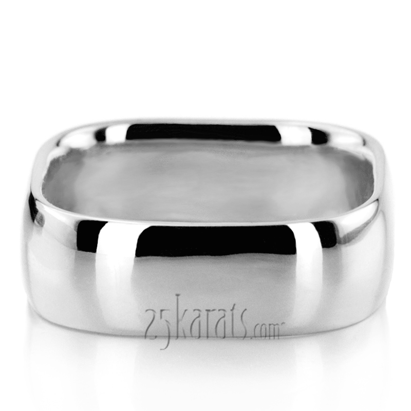 Modern Square Dome Wedding Ring - view 7