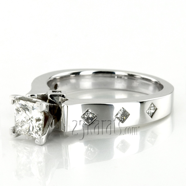 Princess Cut Cathedral Style Diamond Engagement Ring (0.23 ct. t.w.) - view 4