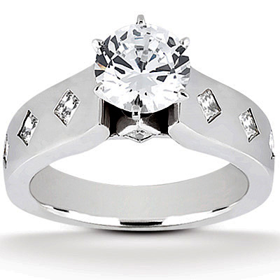 Princess Cut Cathedral Style Diamond Engagement Ring (0.23 ct. t.w.) - view 3