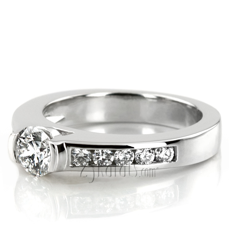 Round Cut Channel Set Diamond Engagement Ring (0.30 ct. tw.) - view 4