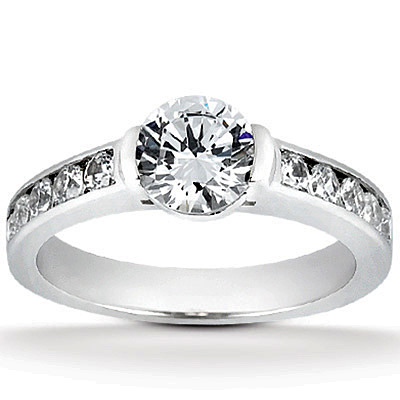 Round Cut Channel Set Diamond Engagement Ring (0.30 ct. tw.) - view 6