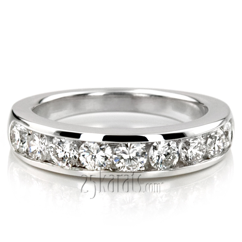 Brilliant Round 9 Stone Channel Set Diamond Anniversary Ring (1.00 ct. t.w.) - view 7