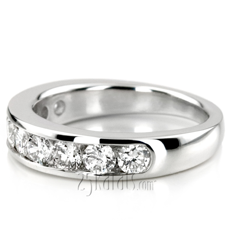 Brilliant Round 9 Stone Channel Set Diamond Anniversary Ring (1.00 ct. t.w.) - view 8