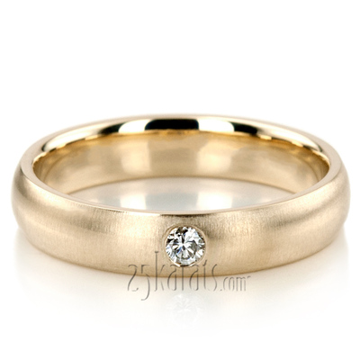 High Polished Solitaire Diamond Wedding Band  - view 5 of 5