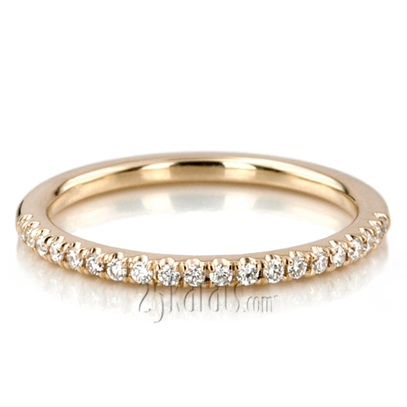 Elegant Ladies Scalloped Pave Diamond Wedding Band (0.15 ct. t.w.) - view 5