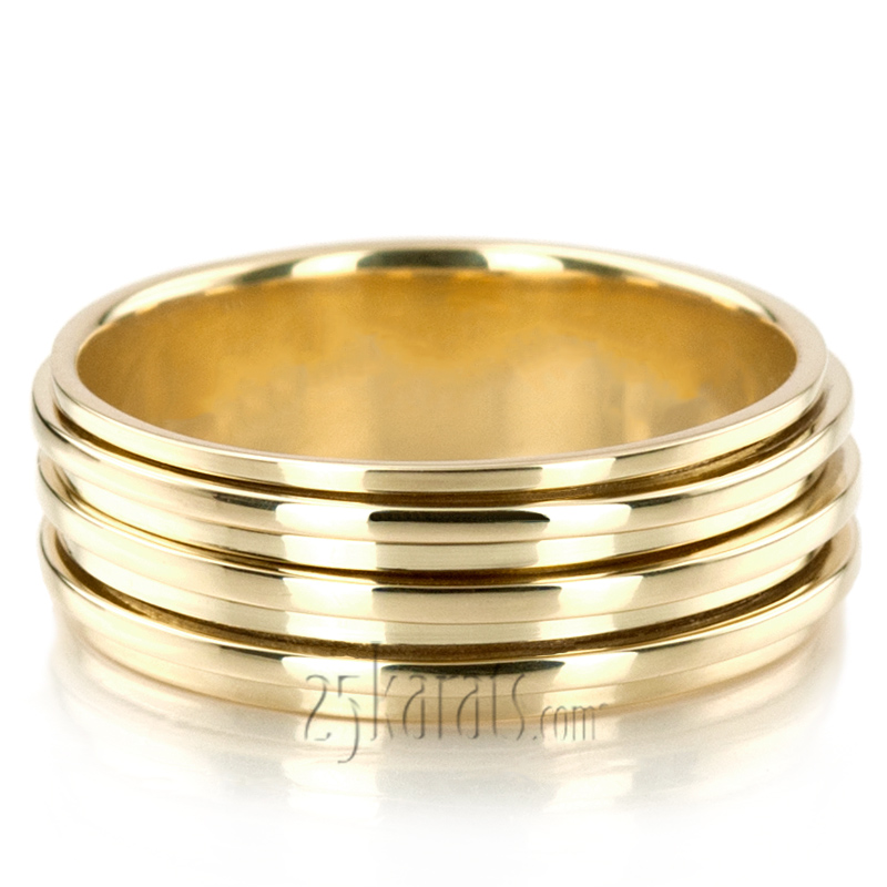 Chic Shiny Spinning Center Wedding Ring  - view 7