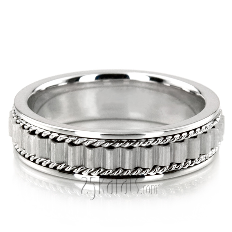 Chic Wavy Hand Braided Wedding Ring  - view 2