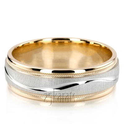 Wave Design Milgrain Wedding Band Set - view 2 of 2