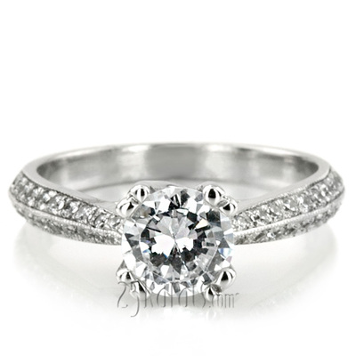 Double Prong Trellis Knife Edge Pave Engagement Ring (0.35ct. tw) - view 8 of 8