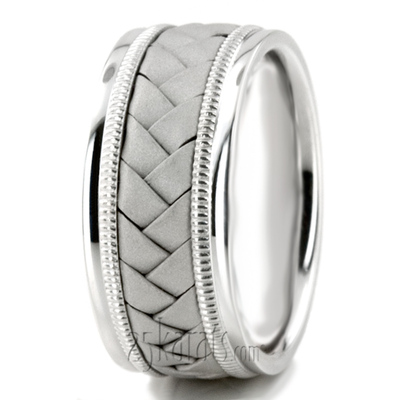 Classic Milgrain Hand Braided Wedding Band  - view 11 of 11