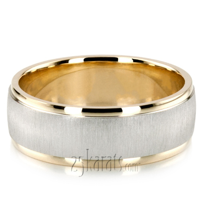 Classic Brushed Two-Tone Wedding Band  - view 7 of 7