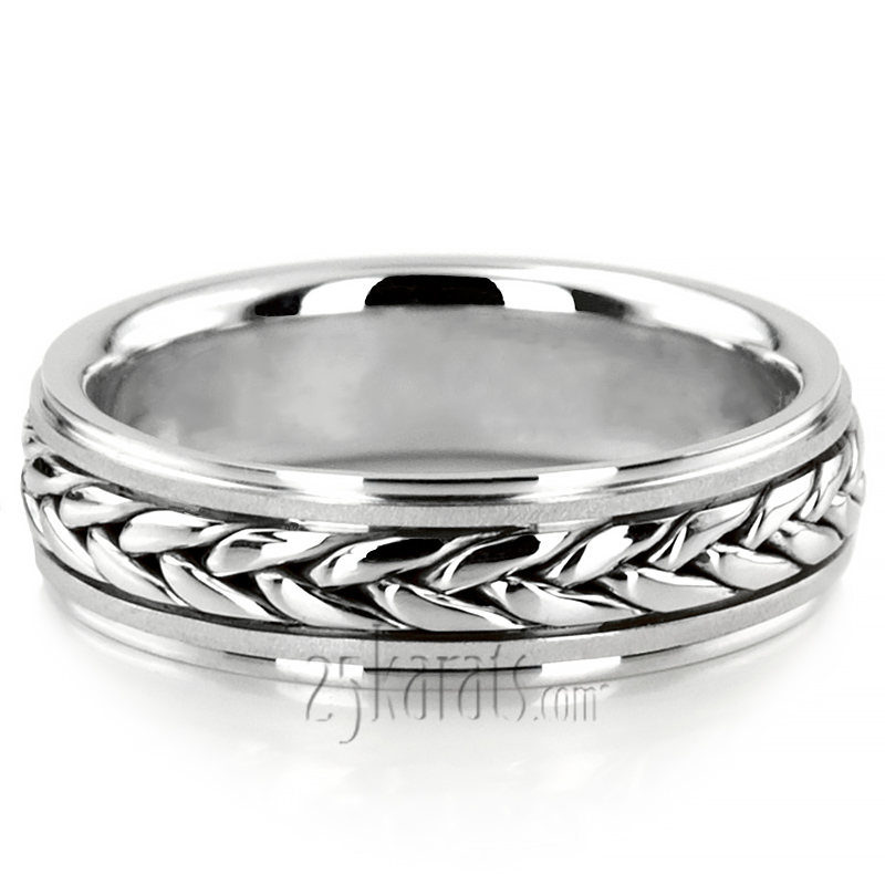 Braided Custom Hand Woven Wedding Ring  - view 2