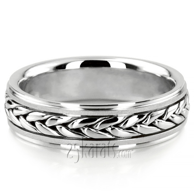 Braided Custom Hand Woven Wedding Ring  - view 2 of 2