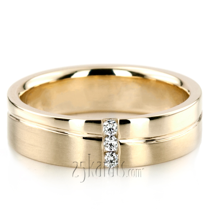 Wave Design Diamond Wedding Ring - view 3