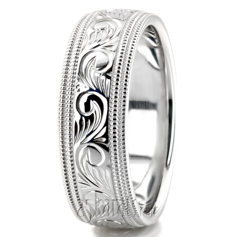 Bestseller Hand Engraved Fancy Wedding Band  - view 6