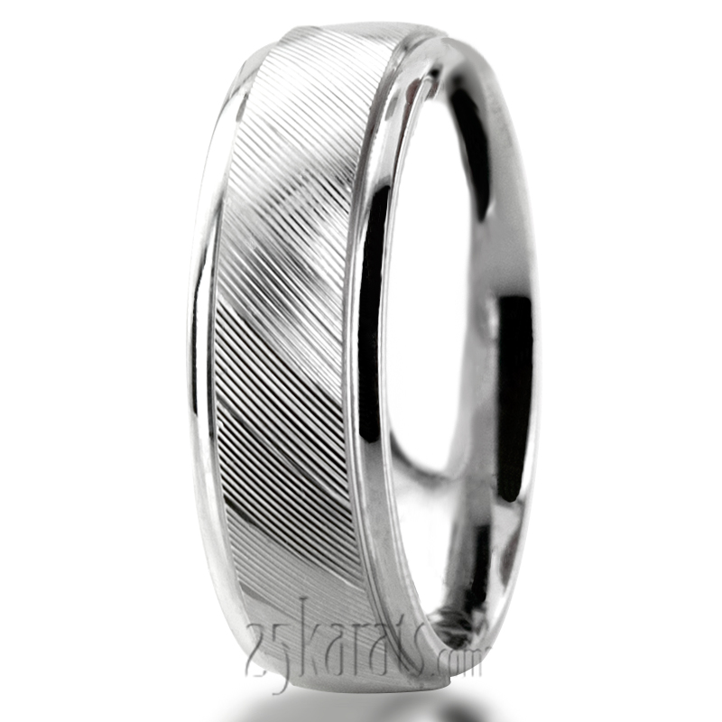 Finely Carved Wedding Ring - view 2